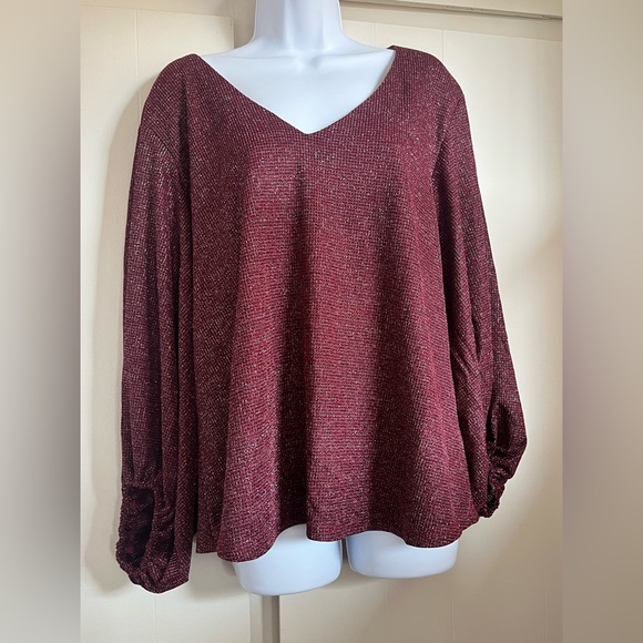 Maurice's Glitter Maroon Top XL - Picture 1 of 2